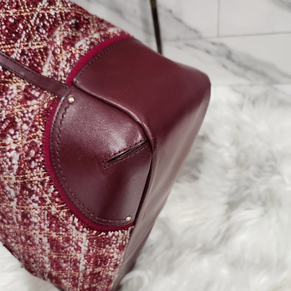💜▪️ Coach▪️ Purple Poppy Tweed Quilted Boucle Blaire Crossbody Tote Bag